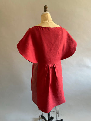 Blood Orange Linen Sprung/Summer Dress