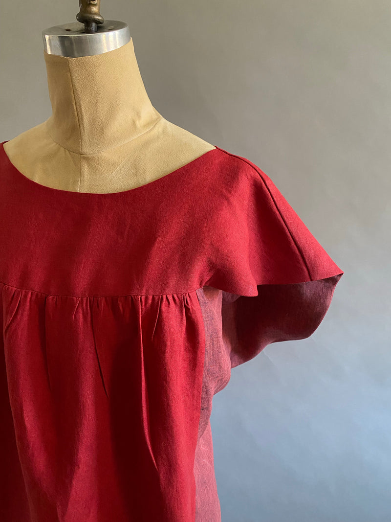 Blood Orange Linen Sprung/Summer Dress