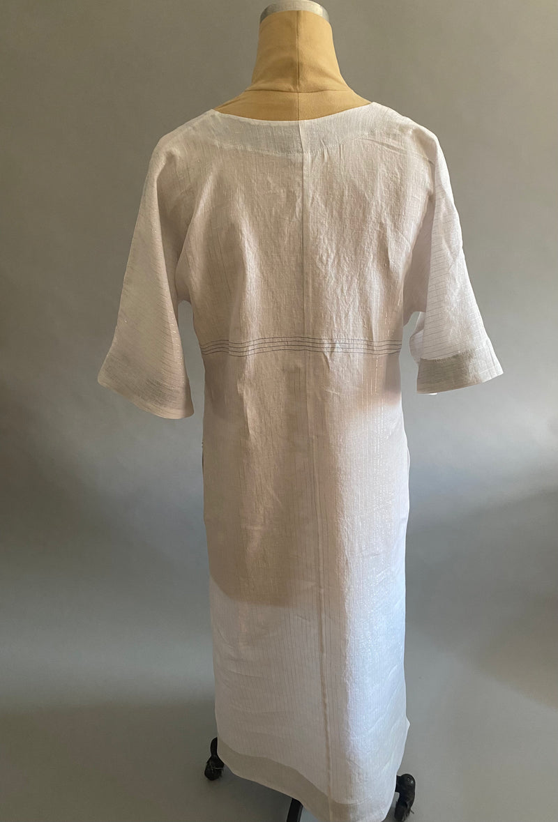 Linen Caftan With Contrasting Facing