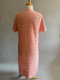 Pink Striped Linen Caftan