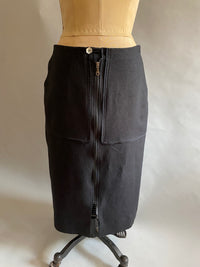 Black Linen A-line Skirt