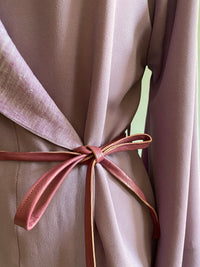 Orchid Silk Georgette Shortie Robe With Butterfly Sleeves