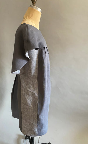 Gray Sprung/Summer Linen Dress