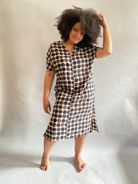 Geometric Circle Cotton Voile Caftan