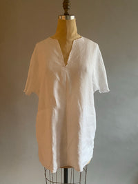 White Linen with Silver Thread Tunic