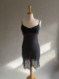 Navy Silk Chiffon slip