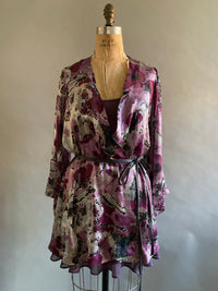 Silk Burnout Shortie Dressing Gown