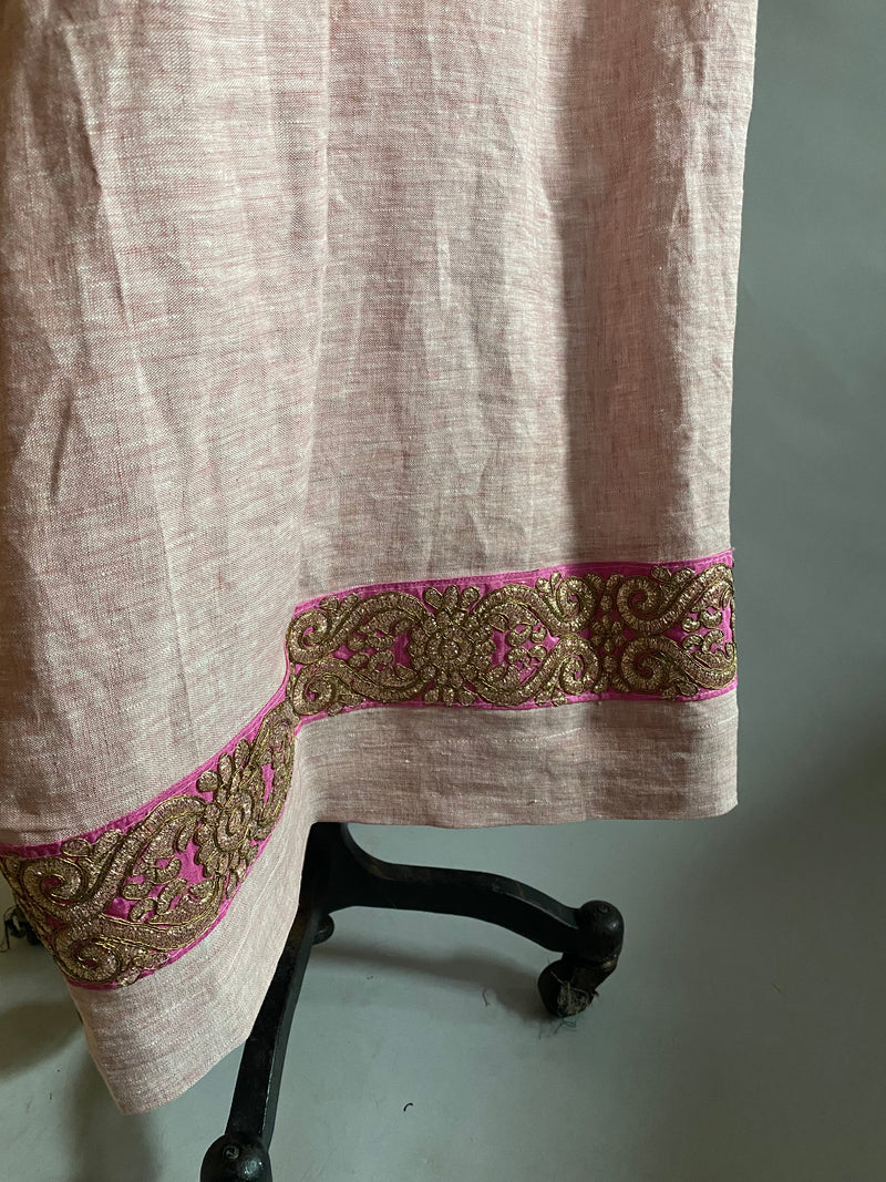 Strapless Blush Pink Handkerchief Linen Dress