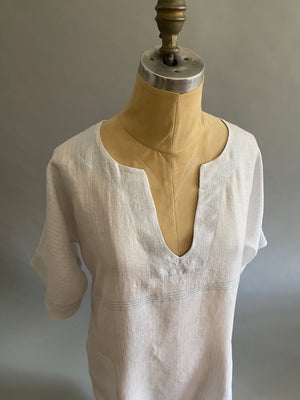 Linen Caftan With Contrasting Facing