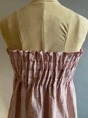 Strapless Blush Pink Handkerchief Linen Dress
