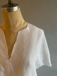 White Linen with Silver Thread Tunic
