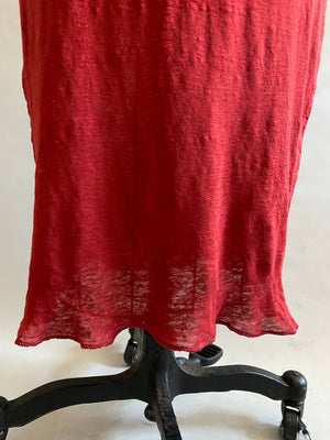 Deep Blood Orange Linen Knit Nightie