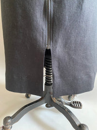 Black Linen A-line Skirt
