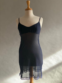 Navy Silk Chiffon slip